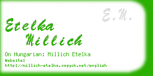 etelka millich business card